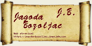 Jagoda Bozoljac vizit kartica